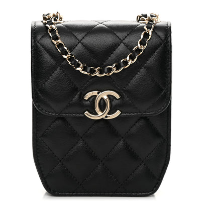 Chanel Calfskin Quilted Clutch with Chain Black 1 of 13