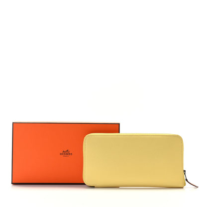 Hermes Epsom Silk'In Compact Wallet Jaune Poussin Nata 8 of 8