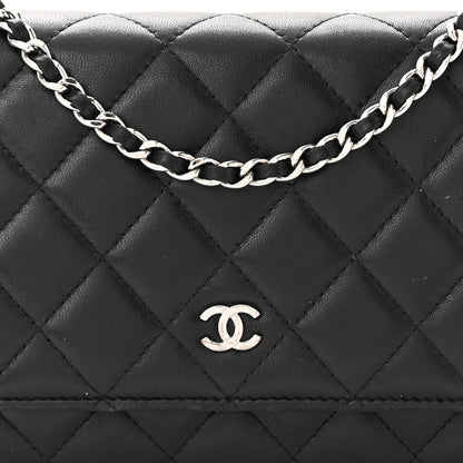 Chanel Lambskin Quilted Wallet On Chain WOC Black 9 of 12
