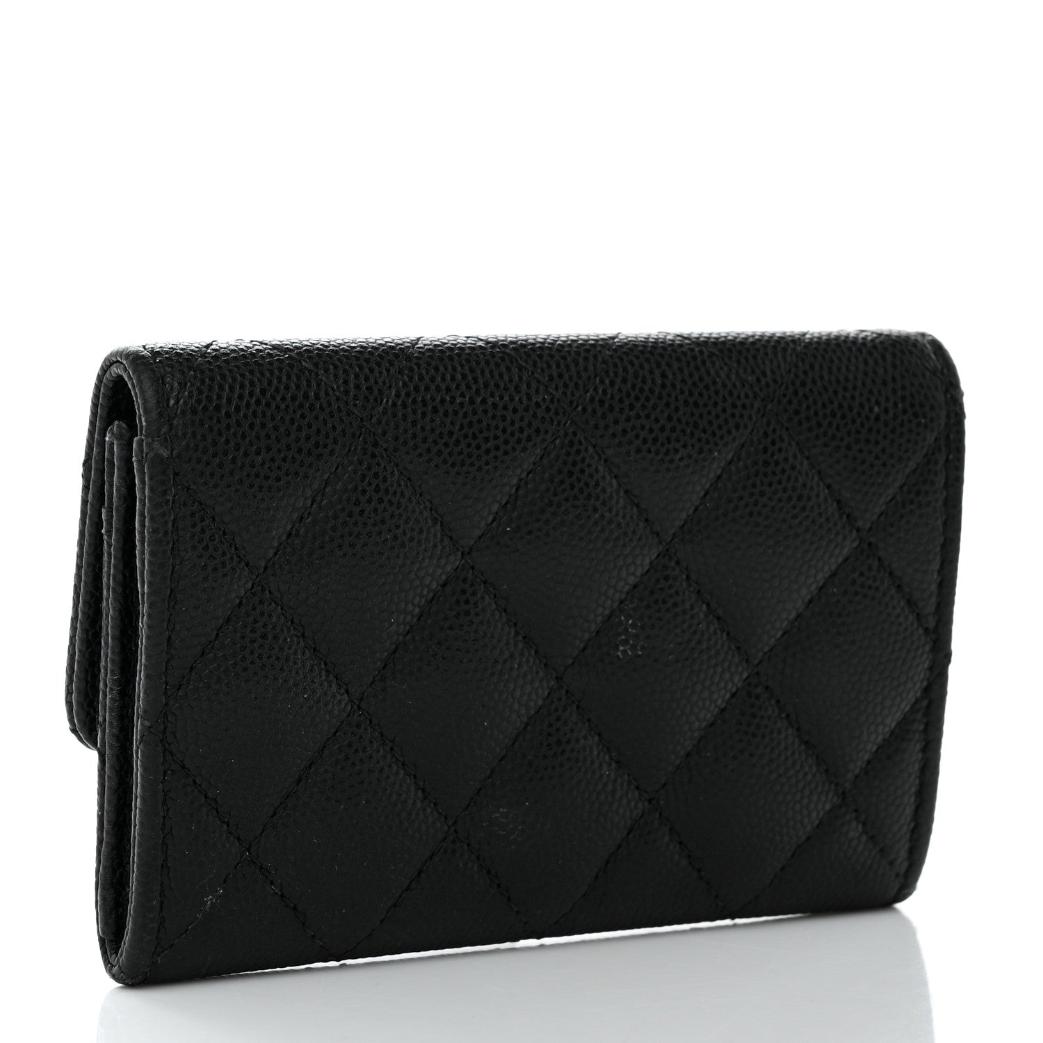 Chanel Caviar Quilted CC Racing Flag Flap Card Holder Black 3 of 8