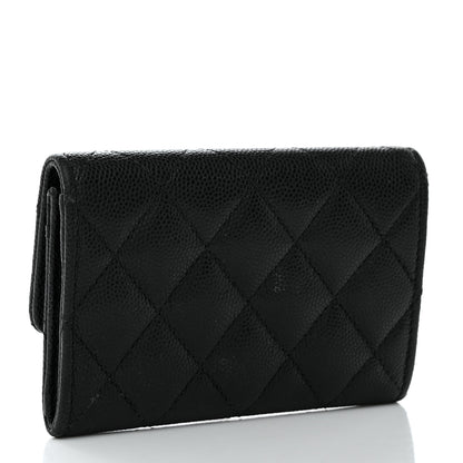 Chanel Caviar Quilted CC Racing Flag Flap Card Holder Black 3 of 8