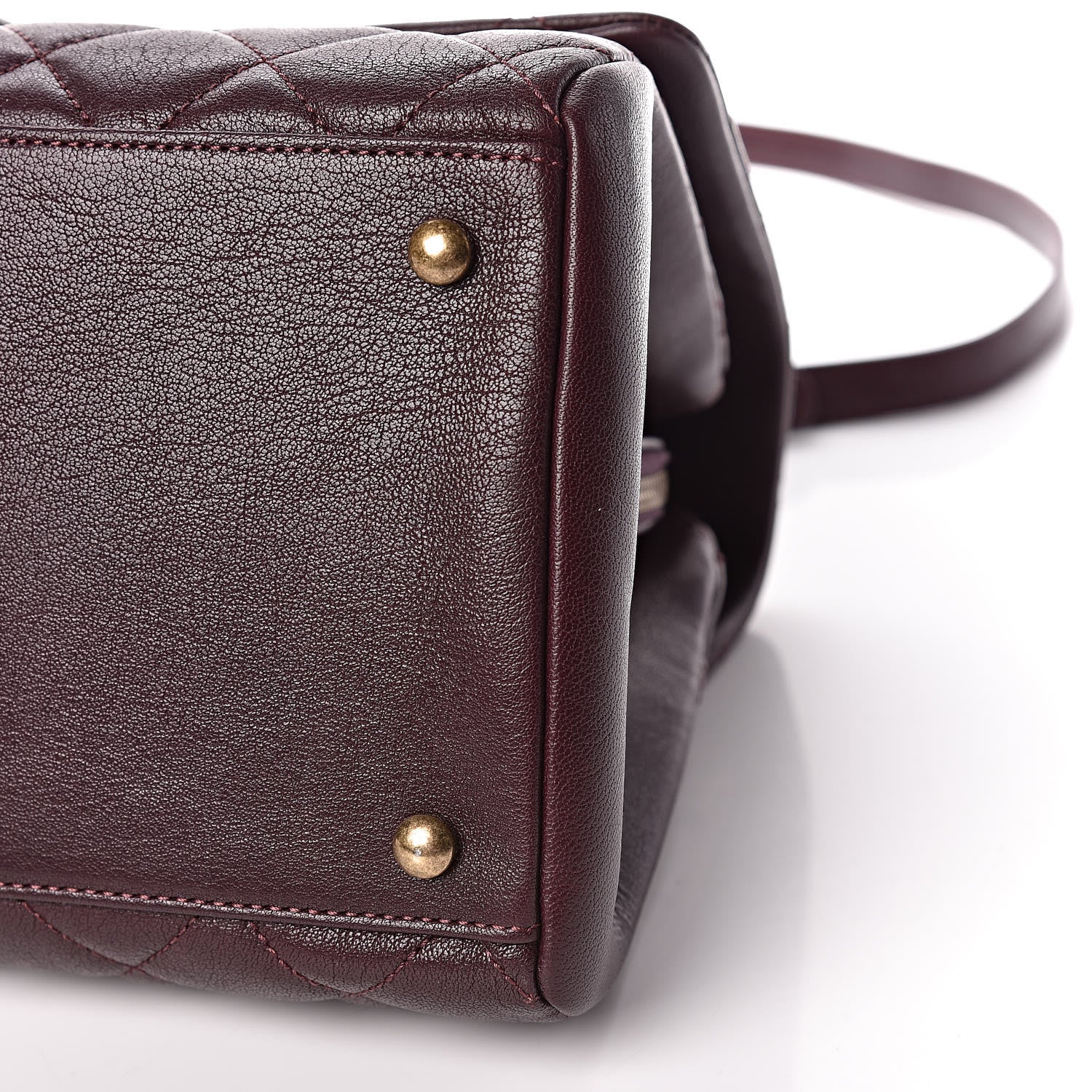 Chanel Shiny Sheepskin Quilted Large Trapezio Flap Dark Burgundy 6 of 12