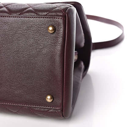 Chanel Shiny Sheepskin Quilted Large Trapezio Flap Dark Burgundy 6 of 12