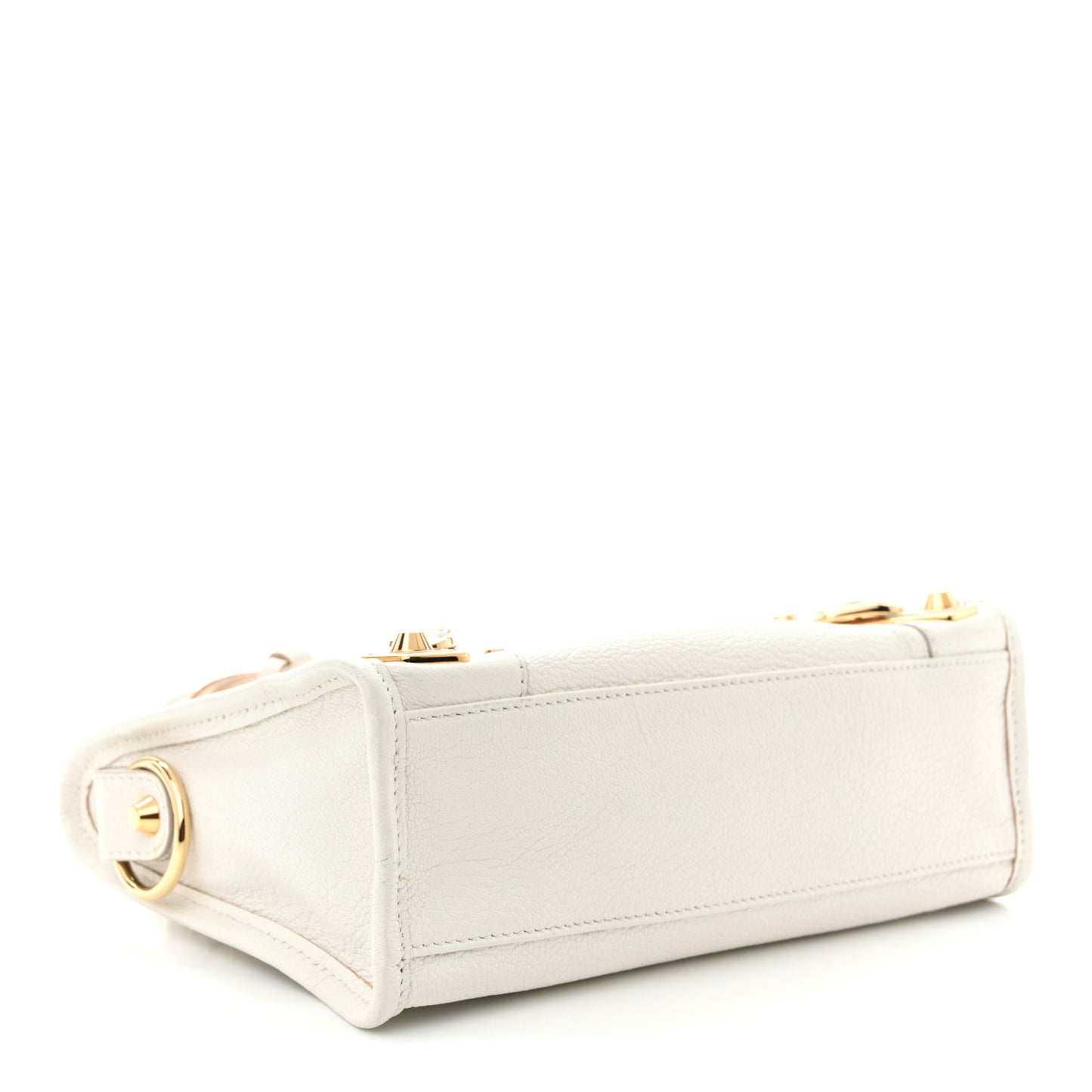 Chevre Gold Metallic Edge Hardware Mini City White