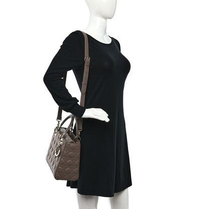 Christian Dior Lambskin Cannage Medium Lady Dior Warm Taupe 2 of 8
