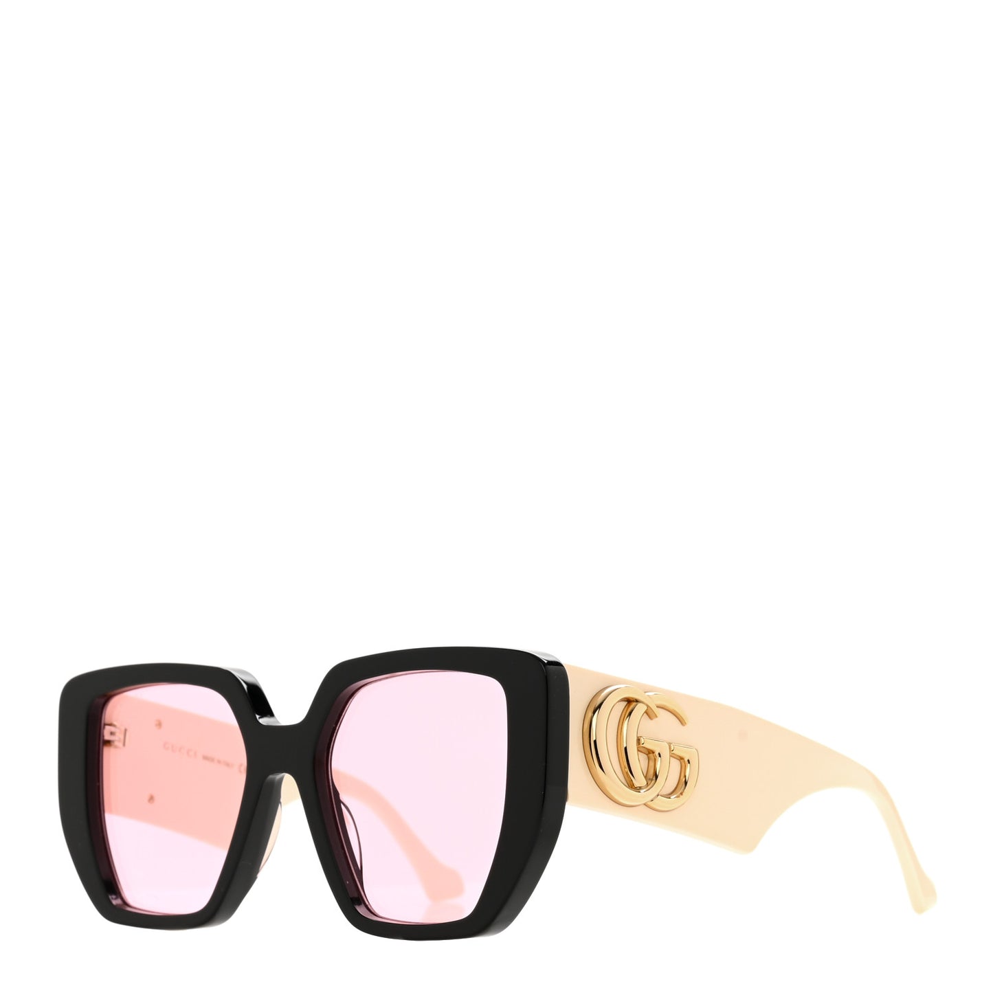 Acetate Square Frame Sunglasses GG0956S Black White