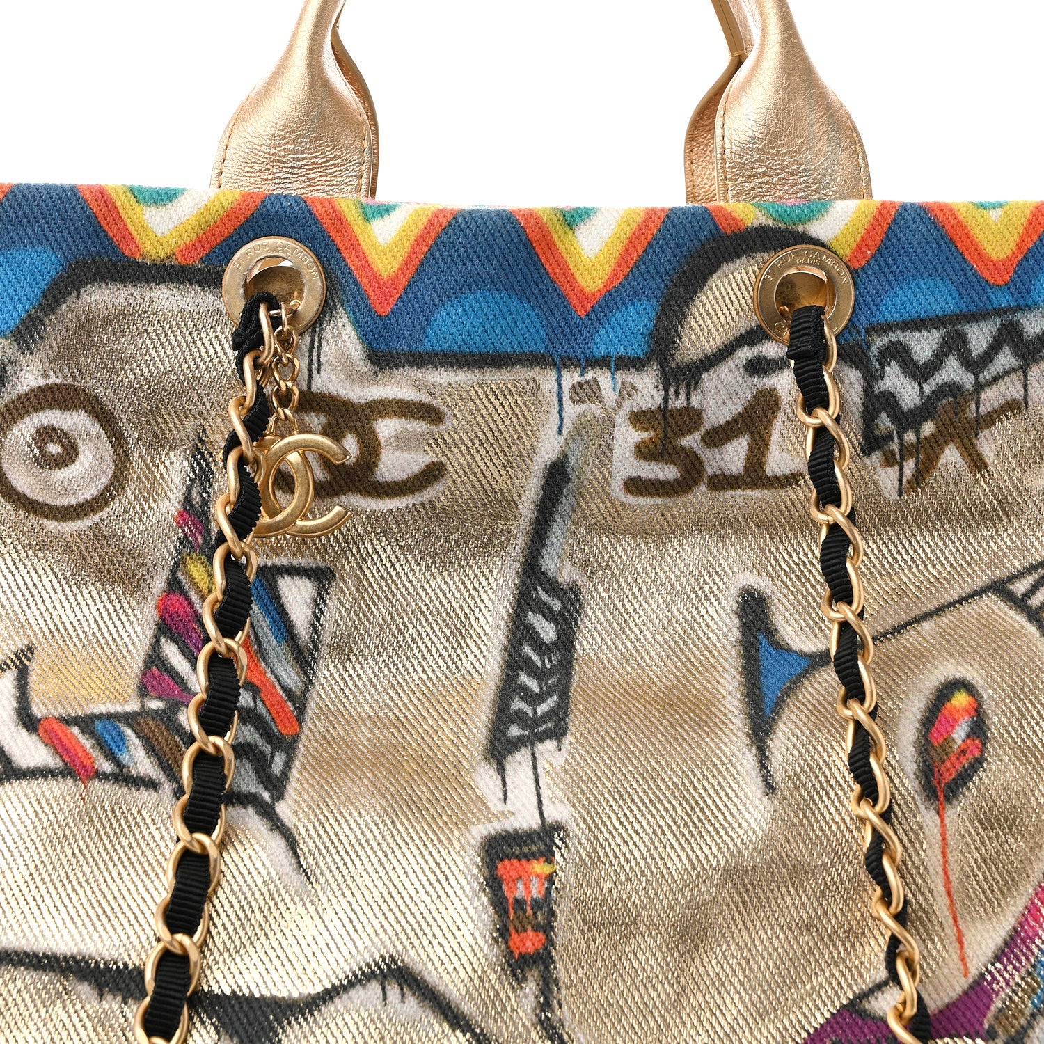 Chanel Graffiti Printed Canvas Street Spirit Tote Multicolor 8 of 15