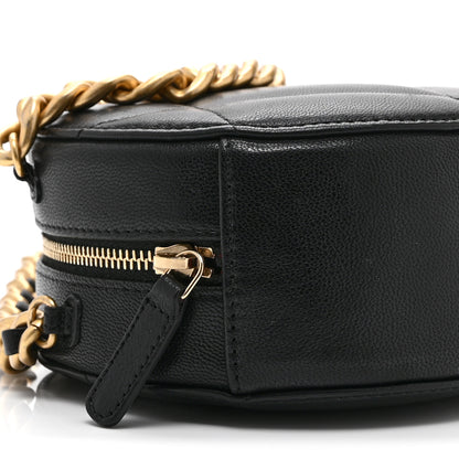 Chanel Shiny Goatskin Quilted Chanel 19 Round Clutch With Chain Black 9 of 10