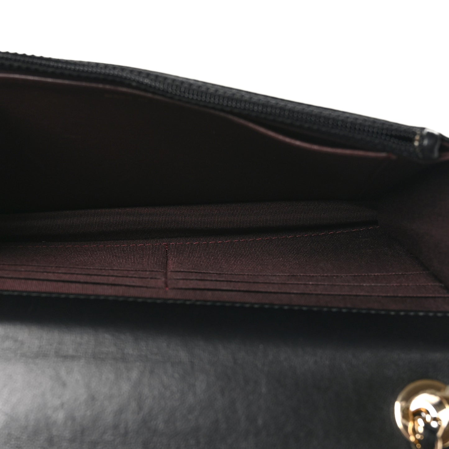 Lambskin Quilted Trendy CC Wallet On Chain WOC Black