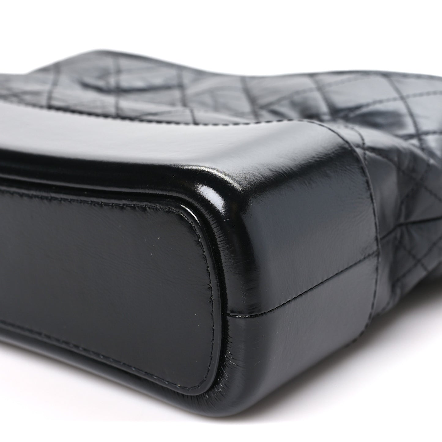 Aged Calfskin Quilted Small Gabrielle Hobo Black