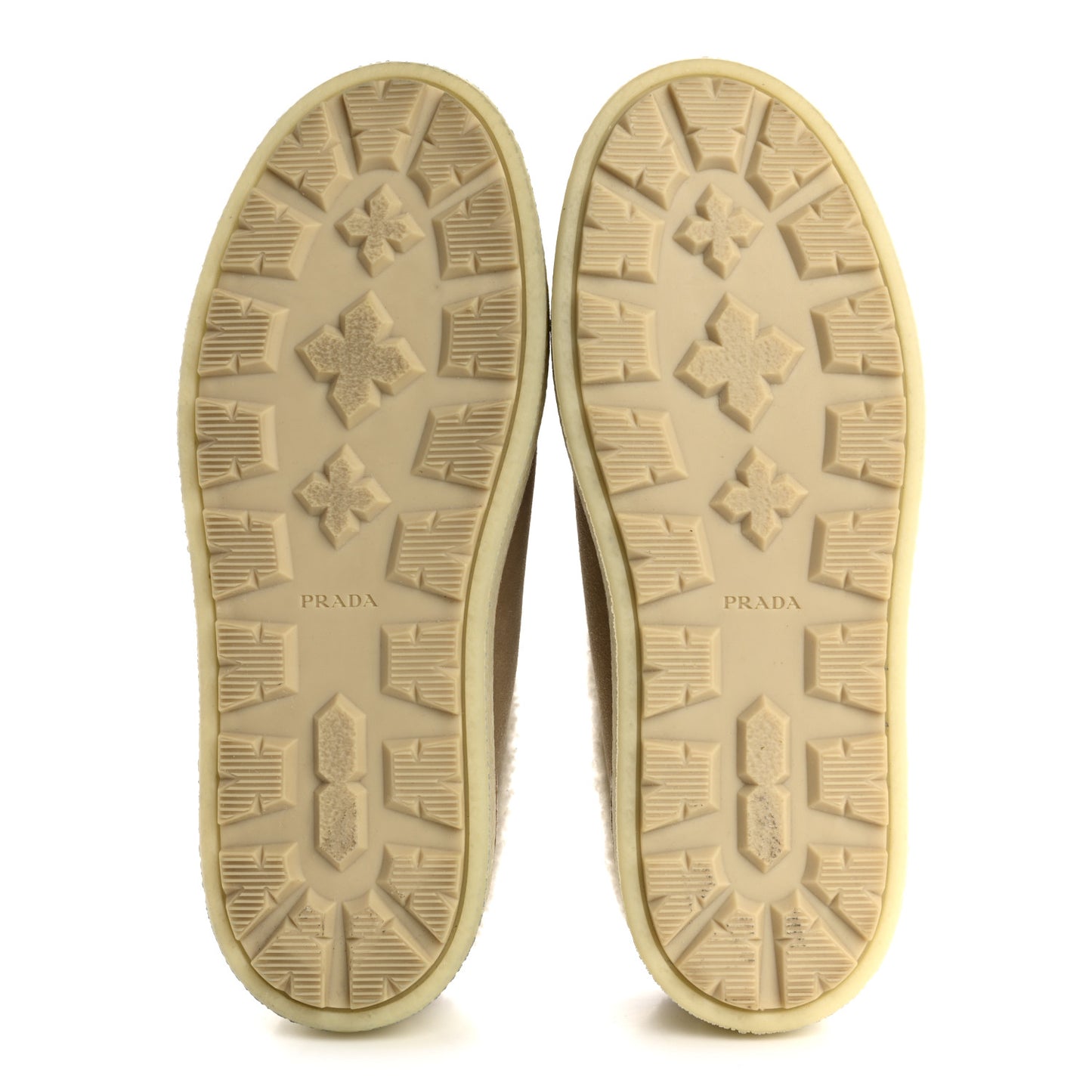 Suede Shearling Triangle Logo Slippers 40.5 Deserto