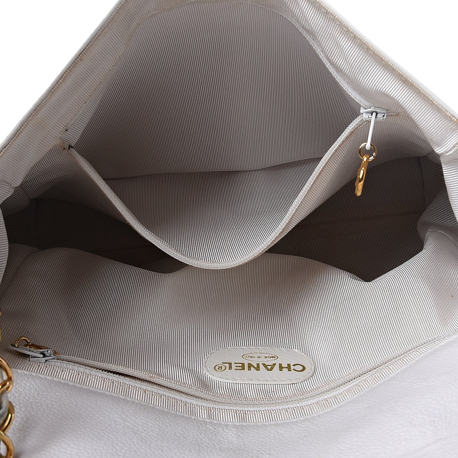 Chanel Caviar Flap Shoulder Bag White 5 of 13