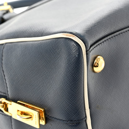 Prada Saffiano Lux Bowling Bag Baltico Talco 12 of 15