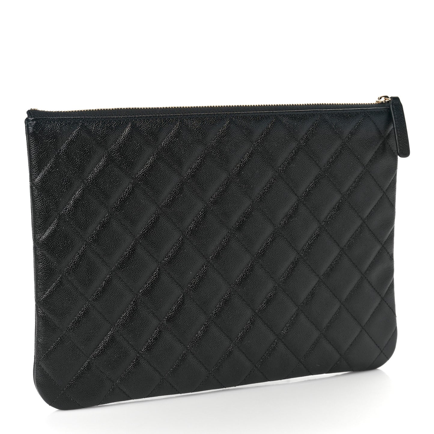 Caviar Quilted Studded CC Medium Cosmetic Case Black
