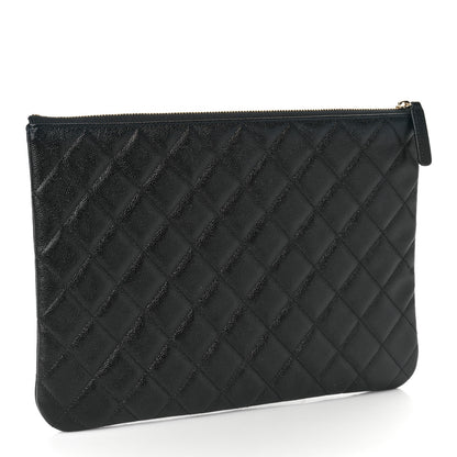 Chanel Caviar Quilted Studded CC Medium Cosmetic Case Black 3 of 9