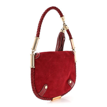 Gucci Suede Small Britt Tassel Shoulder Bag Dark Red 3 of 11