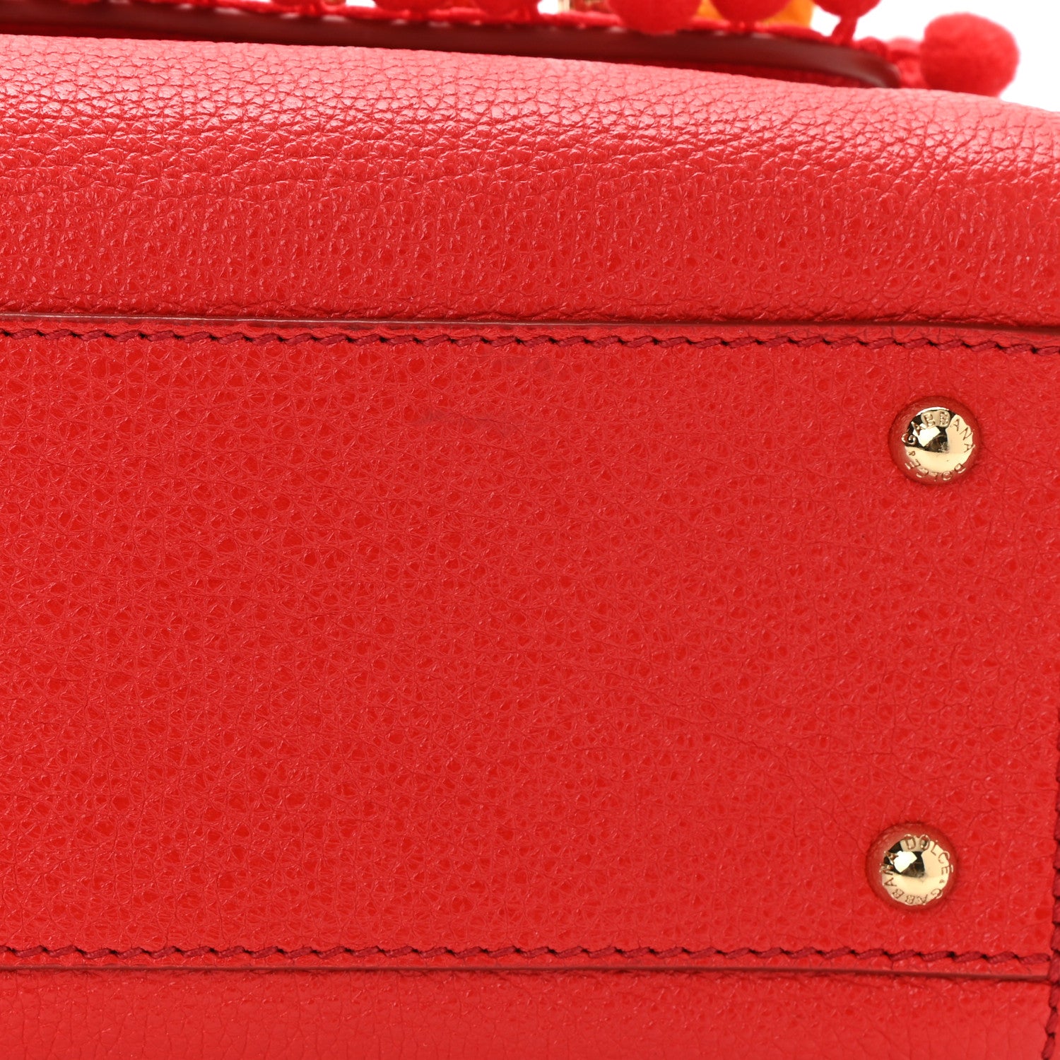 Dolce & Gabbana Calfskin Embellished Medium Miss Sicily Satchel Red 8 of 9