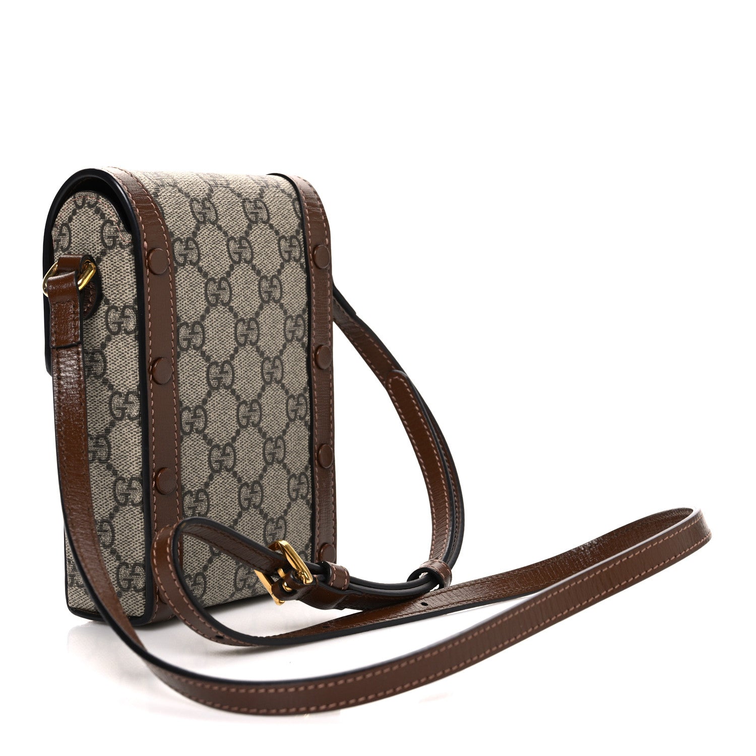 Gucci GG Supreme Monogram Mini Horsebit 1955 Crossbody Bag Beige Brown Sugar 2 of 10