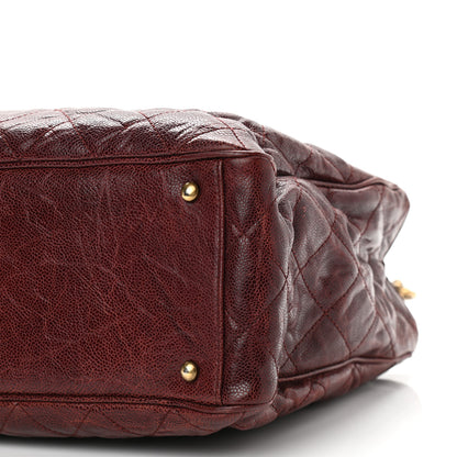 Chanel Glazed Caviar Quilted Small Shiva Tote Burgundy 10 of 10