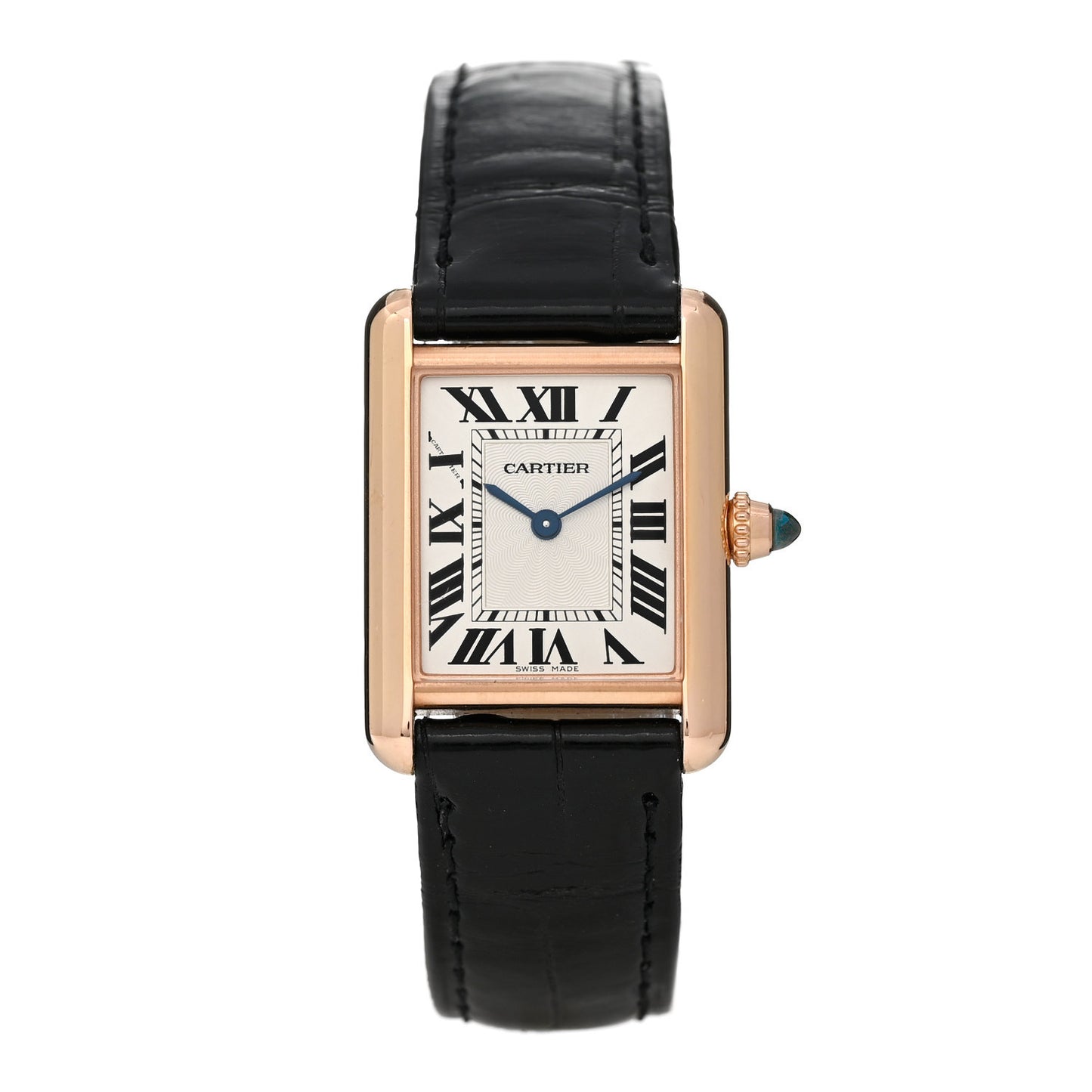 18K Pink Gold Alligator 22mm Tank Louis Manual Winding Watch