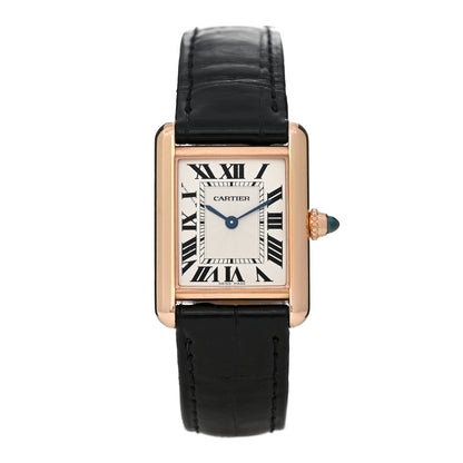 Cartier 18K Pink Gold Alligator 22mm Tank Louis Manual Winding Watch 1 of 4
