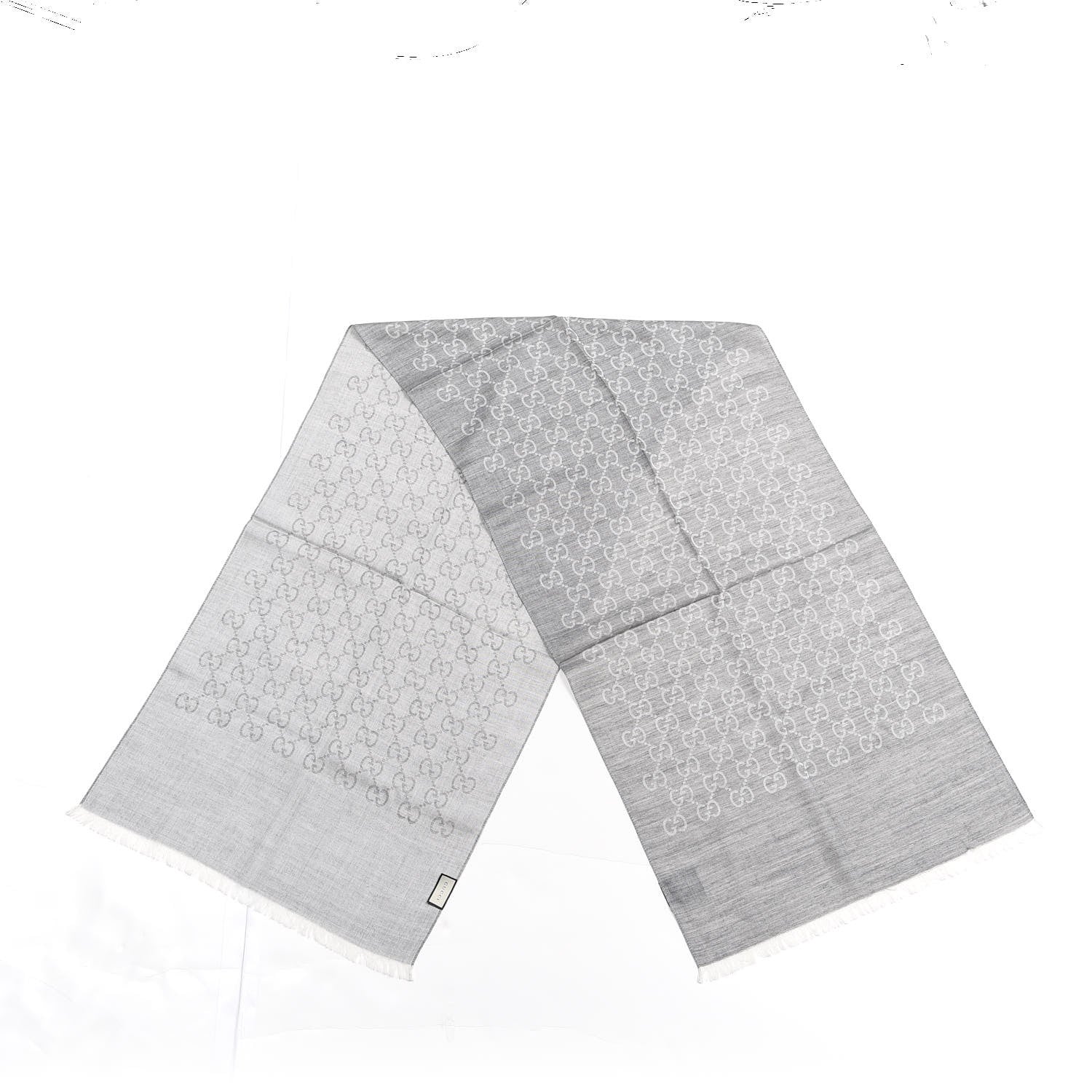 Gucci Wool Silk GG Monogram GGNat Scarf Lead 2 of 4