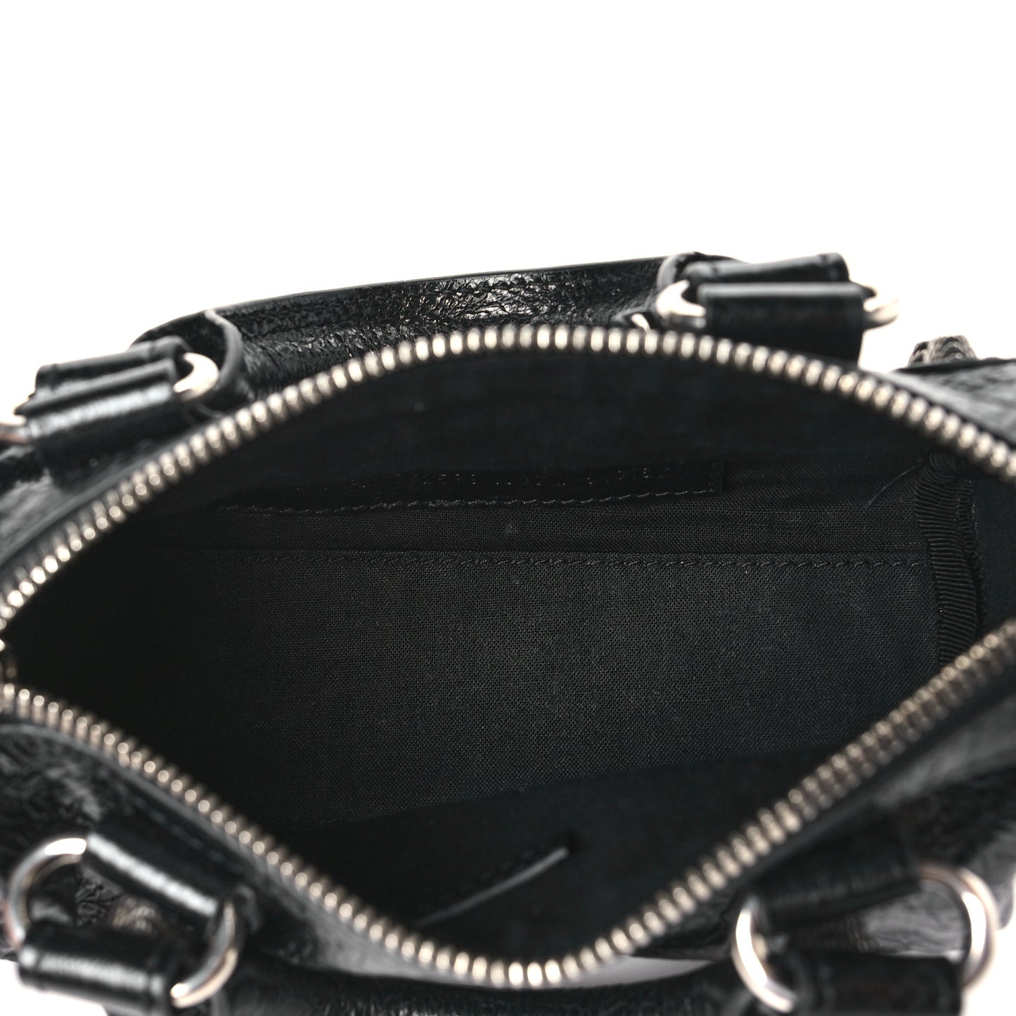Agneau Arena Crystal Neo Nano Cagole Handbag Black