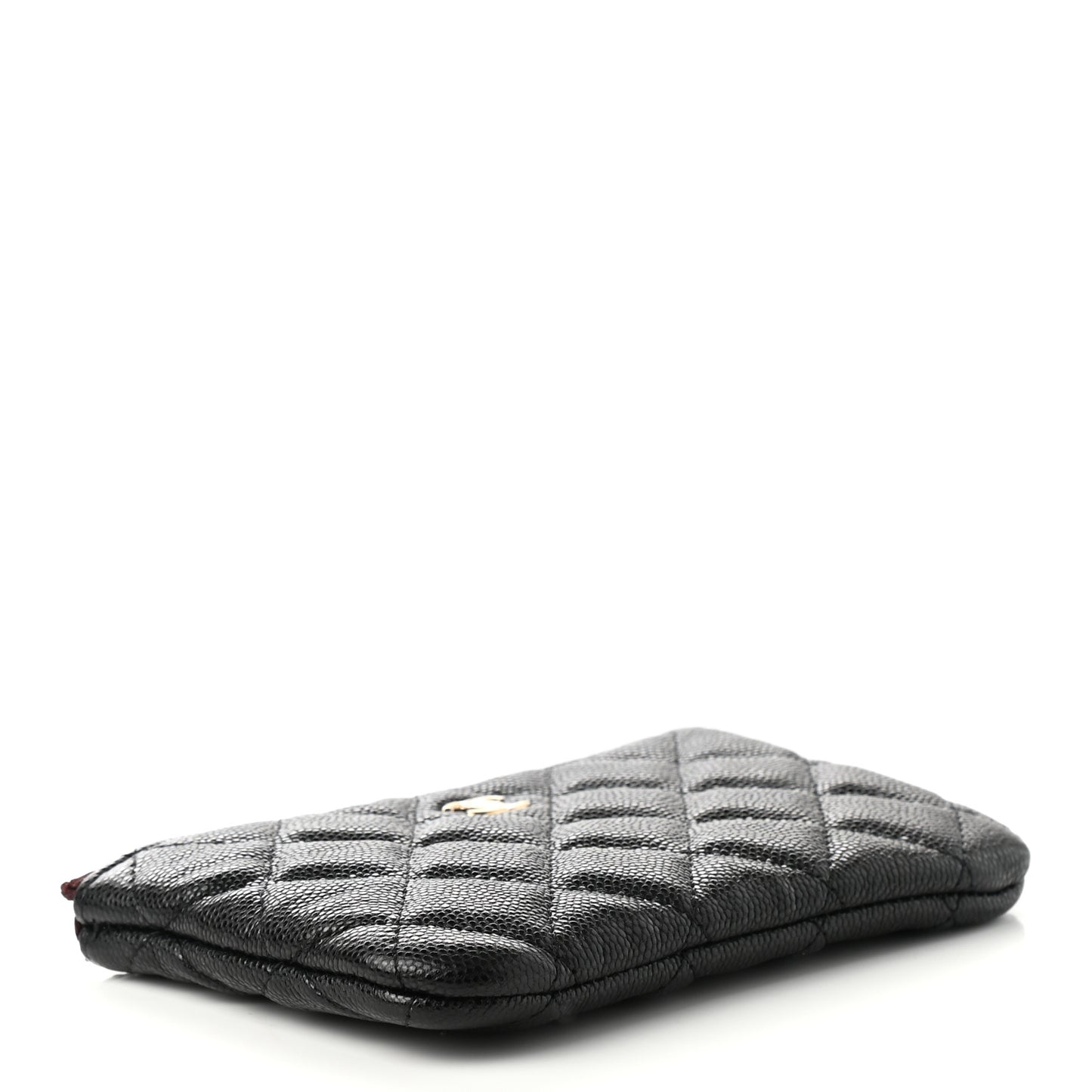 Caviar Quilted Small Cosmetic Case Black
