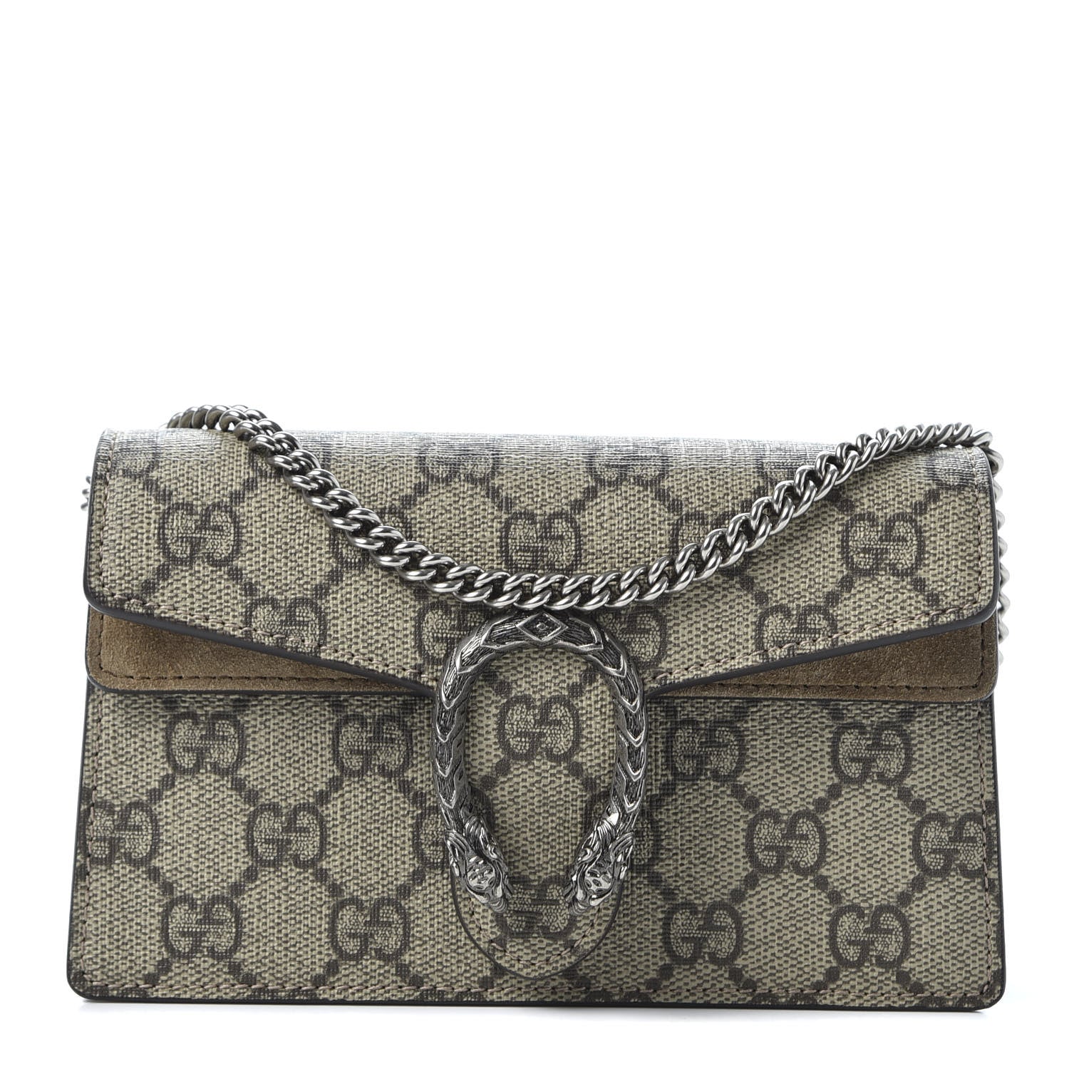 Gucci GG Supreme Monogram Super Mini Dionysus Shoulder Bag Taupe 1 of 9