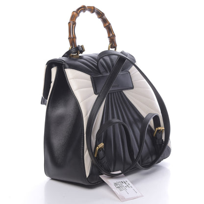 Gucci Calfskin Bamboo Trapuntata Queen Margaret Backpack Mystic White Black 2 of 11