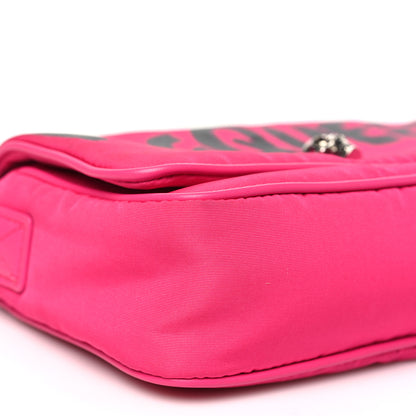 Alexander McQueen Nylon Graffiti Skull Small Crossbody Bag Pink 9 of 13