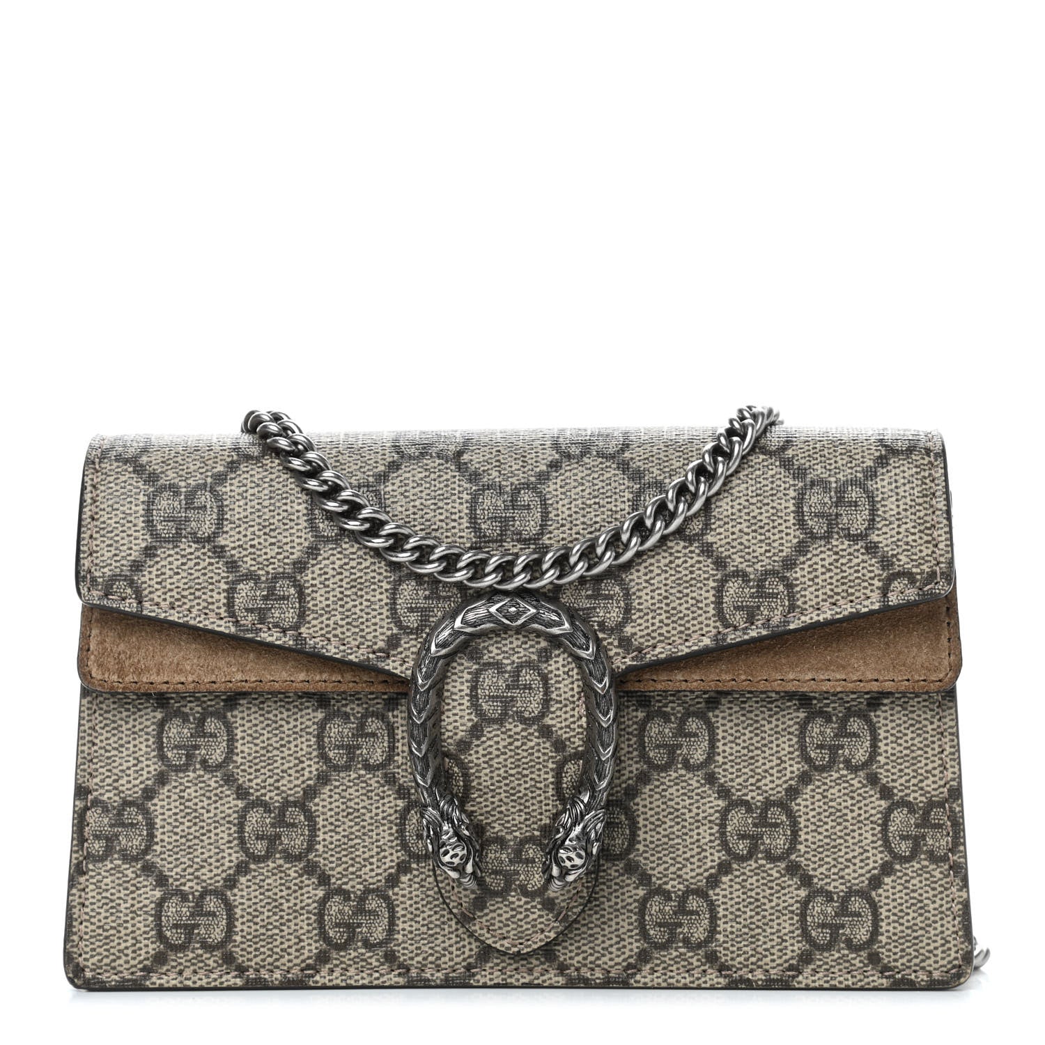 Gucci GG Supreme Monogram Super Mini Dionysus Shoulder Bag Taupe 1 of 6