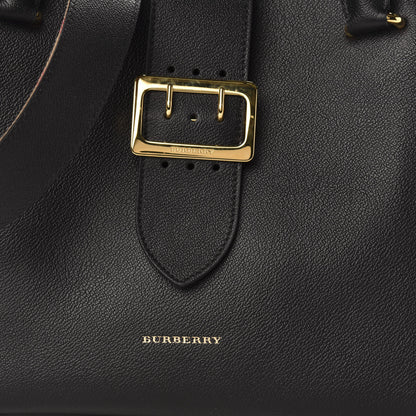Burberry Soft Grain Calfskin Medium Buckle Tote Black 10 of 10
