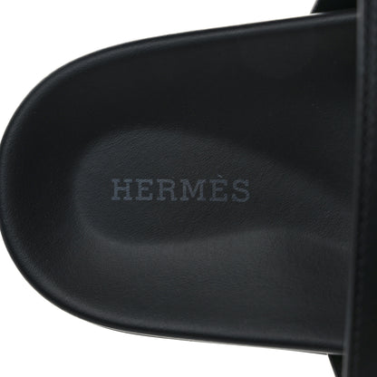 Hermes Calfskin Womens Chypre Sandals 39.5 Black 7 of 9