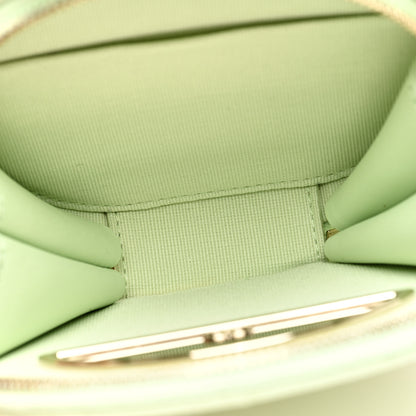 Chanel Caviar Quilted Round Handle With Care Vanity With Chain Light Green 5 of 11