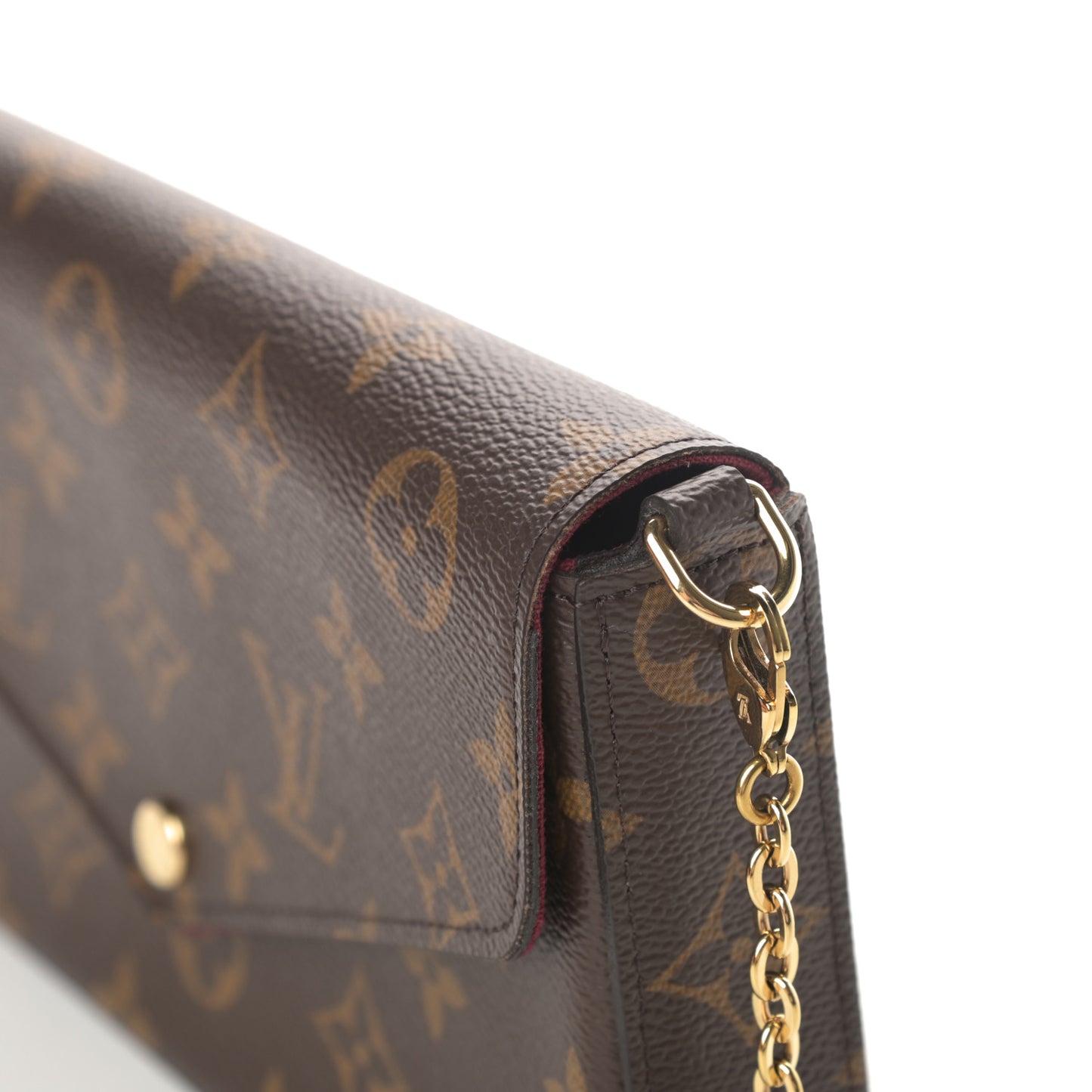Monogram Pochette Felicie Chain Wallet Fuchsia