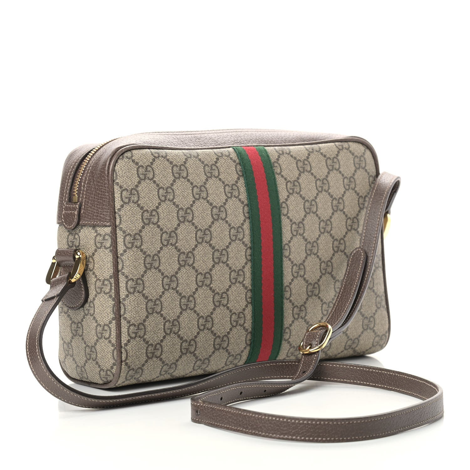 Gucci GG Supreme Monogram Web Small Ophidia Shoulder Bag Brown 3 of 12