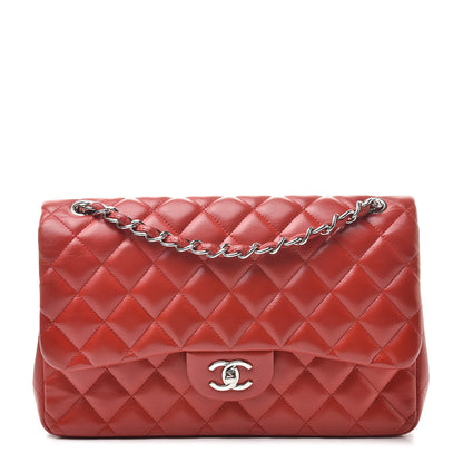 Chanel Lambskin Quilted Jumbo Double Flap Red 1 of 17
