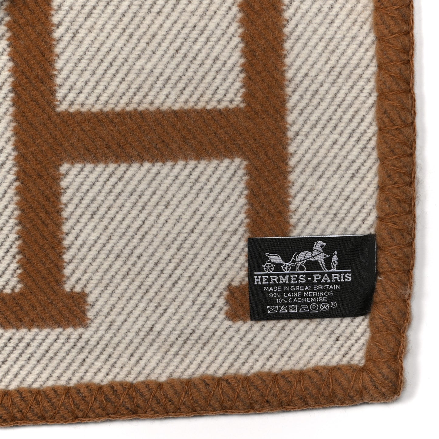 Wool Cashmere Avalon Blanket Ecru Camel
