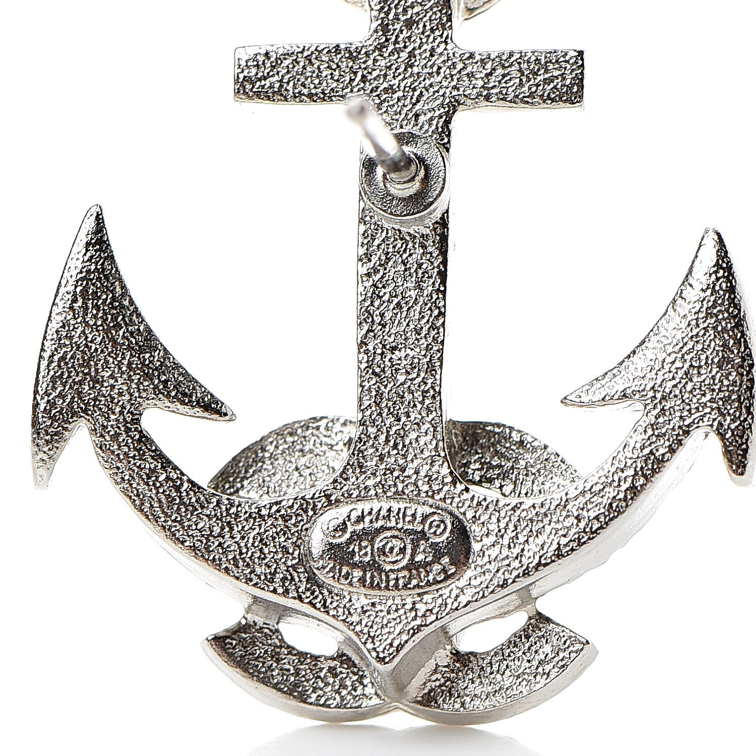 Chanel Crystal CC Anchor Earrings Silver 4 of 5