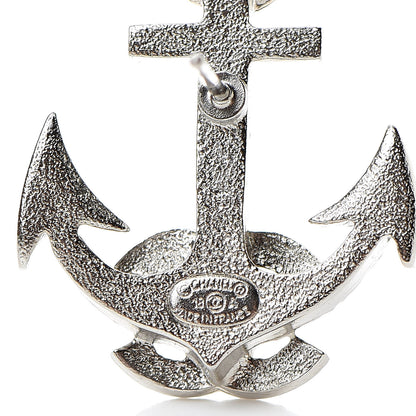 Chanel Crystal CC Anchor Earrings Silver 4 of 5