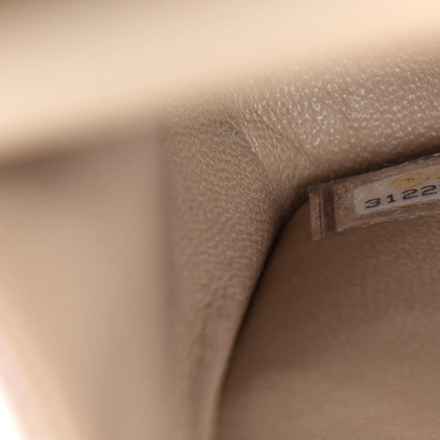 Iridescent Caviar Quilted Medium Double Flap Dark Beige
