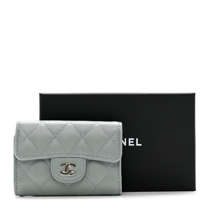 Chanel Caviar Quilted Classic 4 Key Holder Wallet Grey 10 of 10