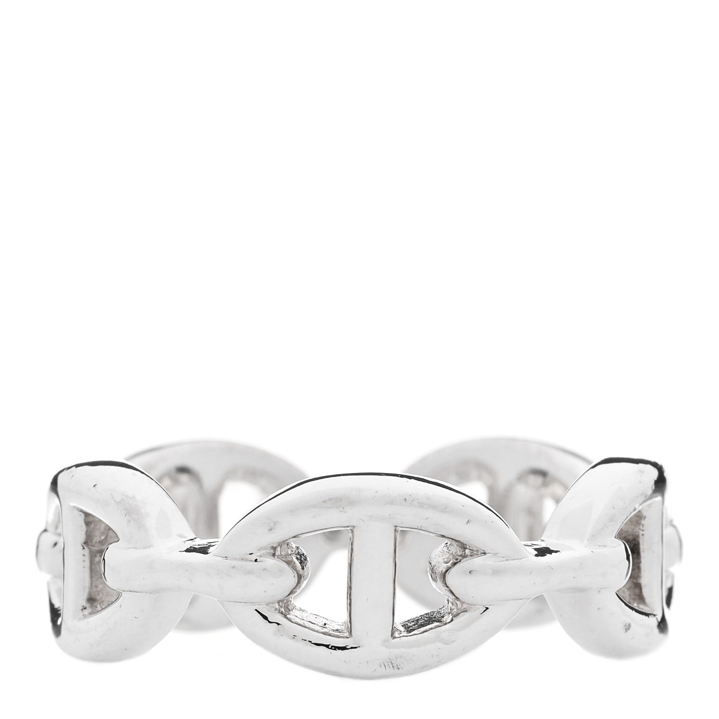 Sterling Silver PM Chaine d'Ancre Enchainee Band Ring 54 6.75