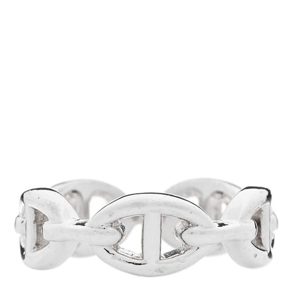 Hermes Sterling Silver PM Chaine d'Ancre Enchainee Band Ring 54 6.75 3 of 8