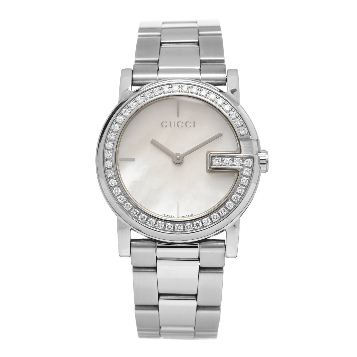 Stainless Steel Diamond Bezel Mother of Pearl 27mm 101L Quartz Watch