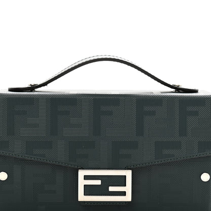 Fendi Vitello King FF Lines Embossed Baguette Soft Trunk Verde Inglese 8 of 10