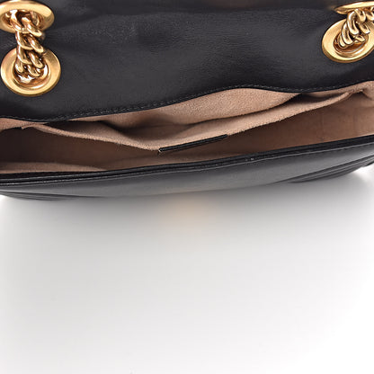 Gucci Calfskin Matelasse Mini GG Marmont Shoulder Bag Black 5 of 11