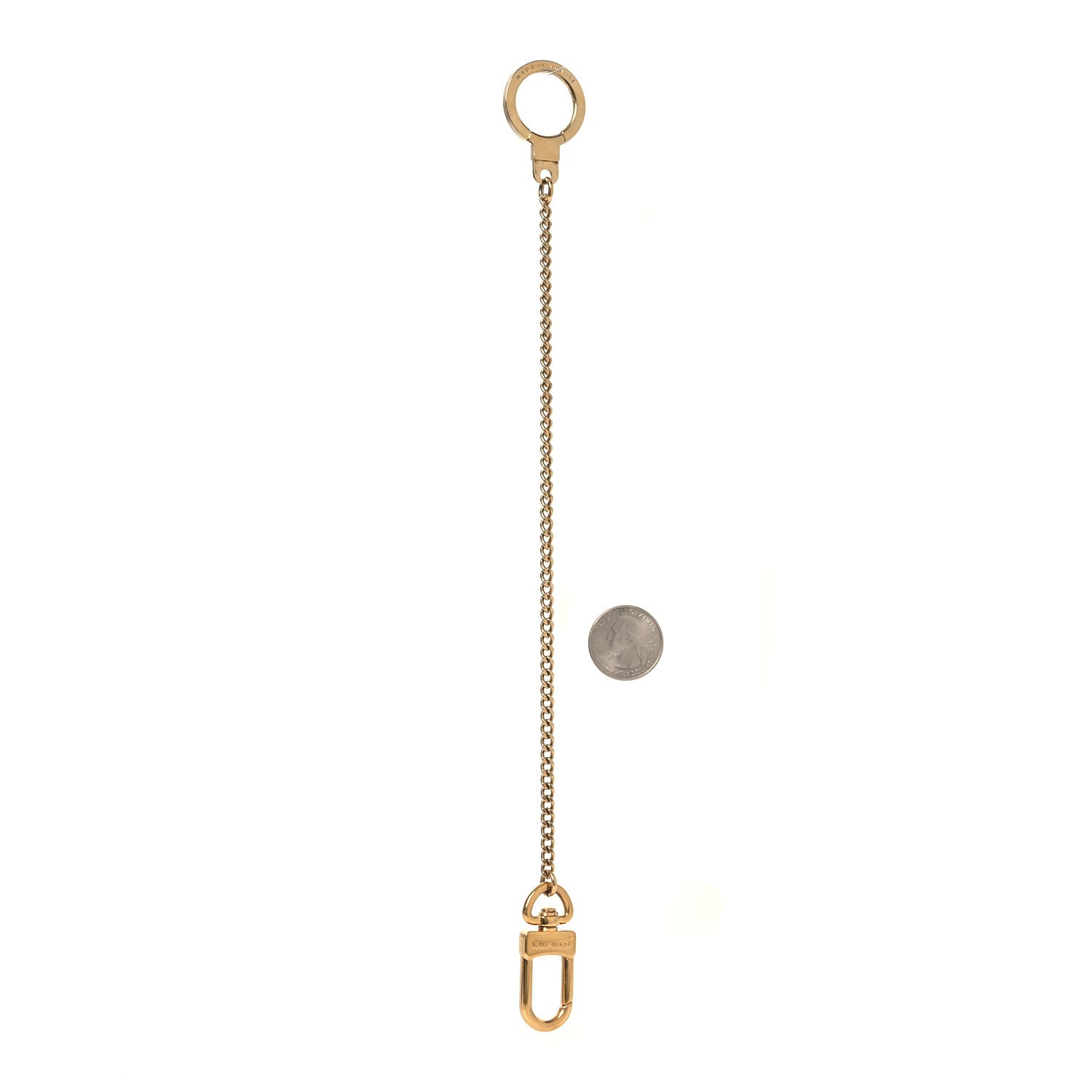 Louis Vuitton Metal Pochette Extender Key Ring Chain Gold 2 of 3