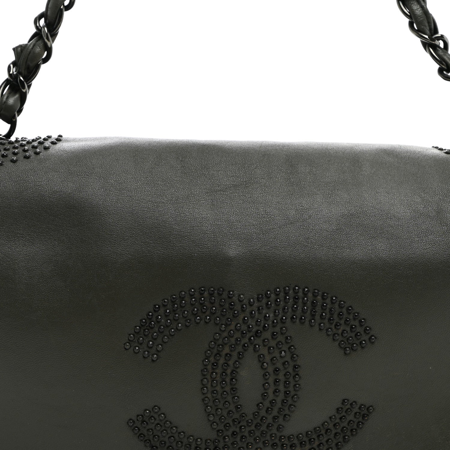 Chanel Lambskin Studded CC East West Flap Grey 8 of 11